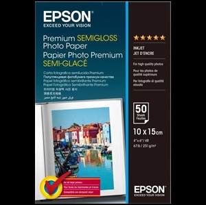 Epson Premium Halbglanz Fotopapier - 10x15 cm - 50 Blatt