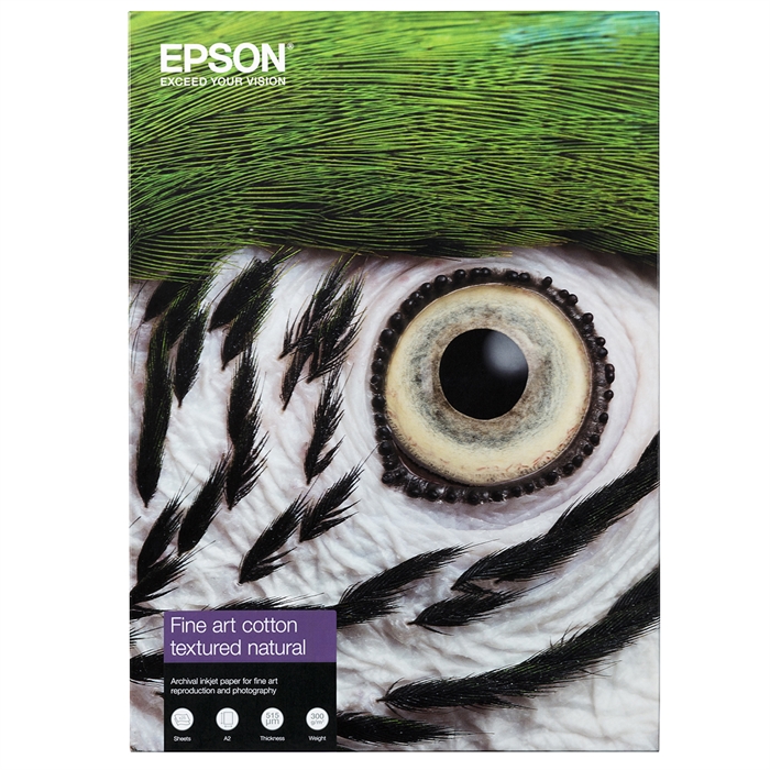 Epson Fine Art Cotton Textured Natural II 300 g/m², A2 25 Blatt