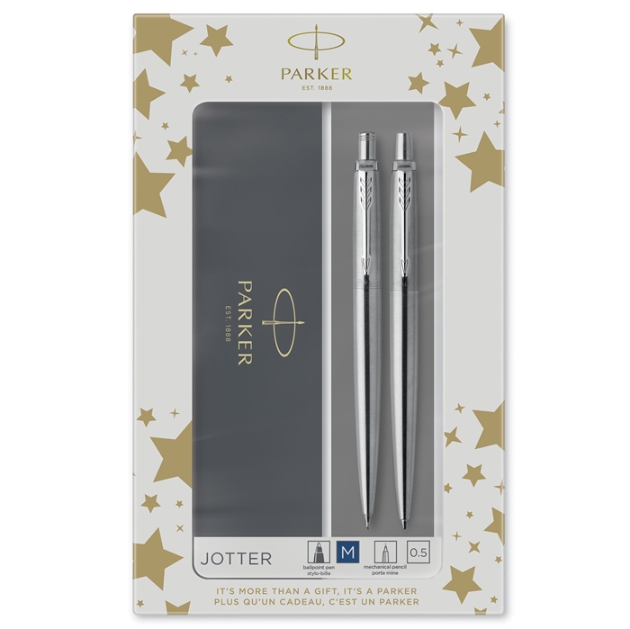 Parker Duo-Set Jotter CT Kugelschreiber + Druckbleistift Silber.