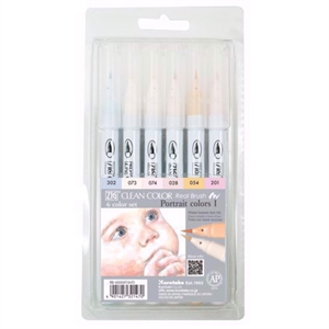 ZIG Clean Color Pinselstift-Set mit 6 Stück Porträtfarben