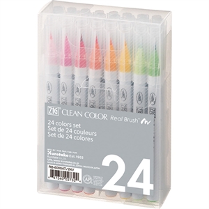 ZIG Clean Color Pinselstift Set mit 24 Stück.